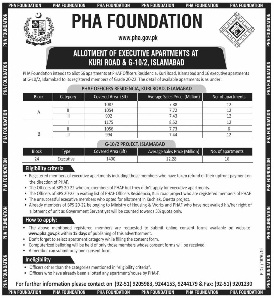 PHA Foundation Apartments G-102 Islamabad  Eligibility Criteria  How To Apply