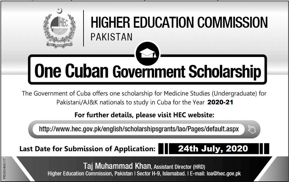 HEC Cuban Government Scholarship for Medicine 2020-21