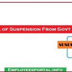 Criteria of Suspension From Govt Service