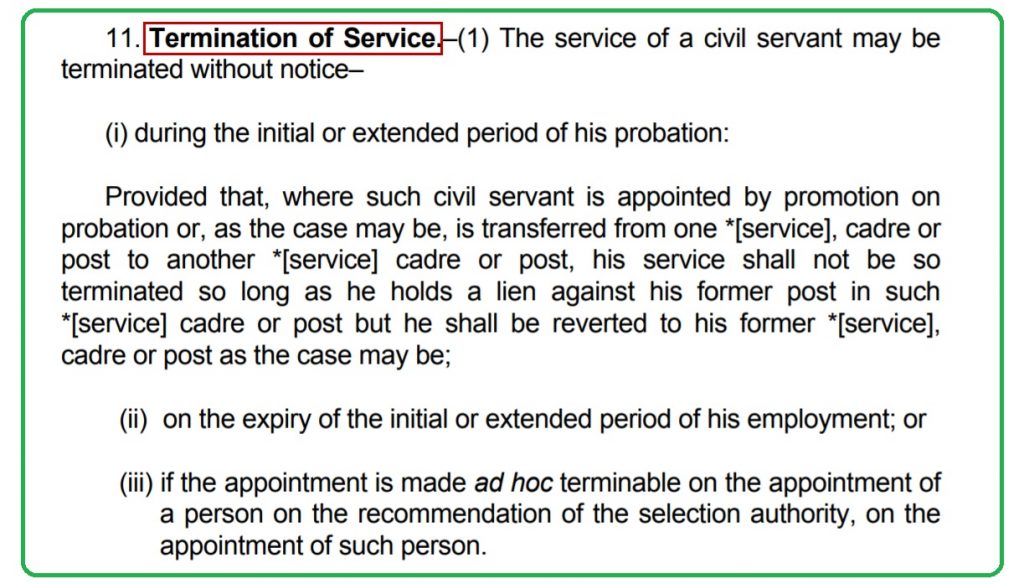 What are The Service Termination Rules