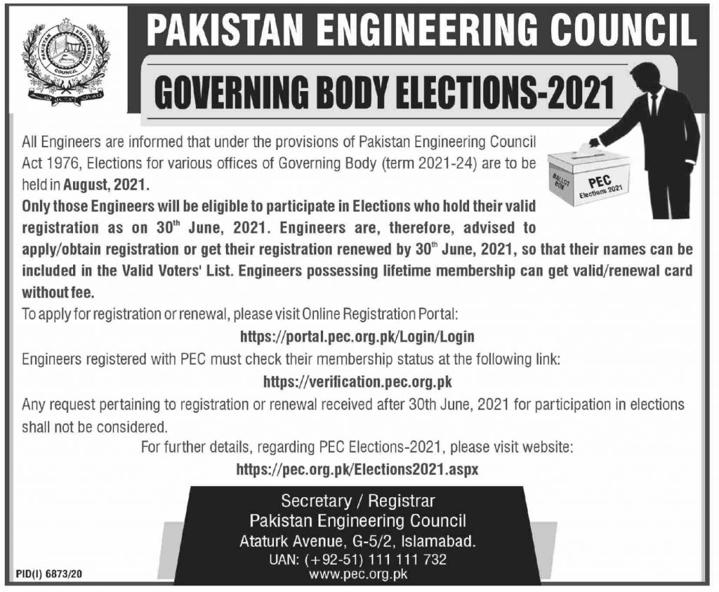 PEC Governing Body Elections 2021