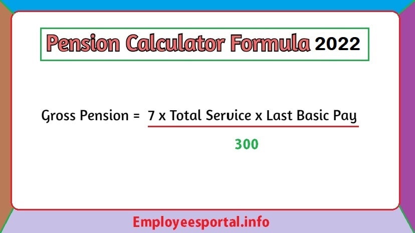 Pension Calculator Formula 2022