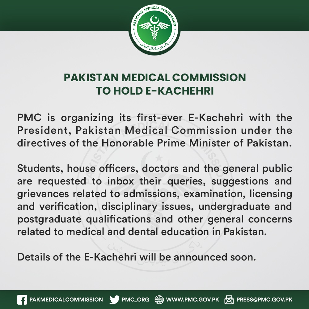 Pakistan Medical Commission E-Kacheri