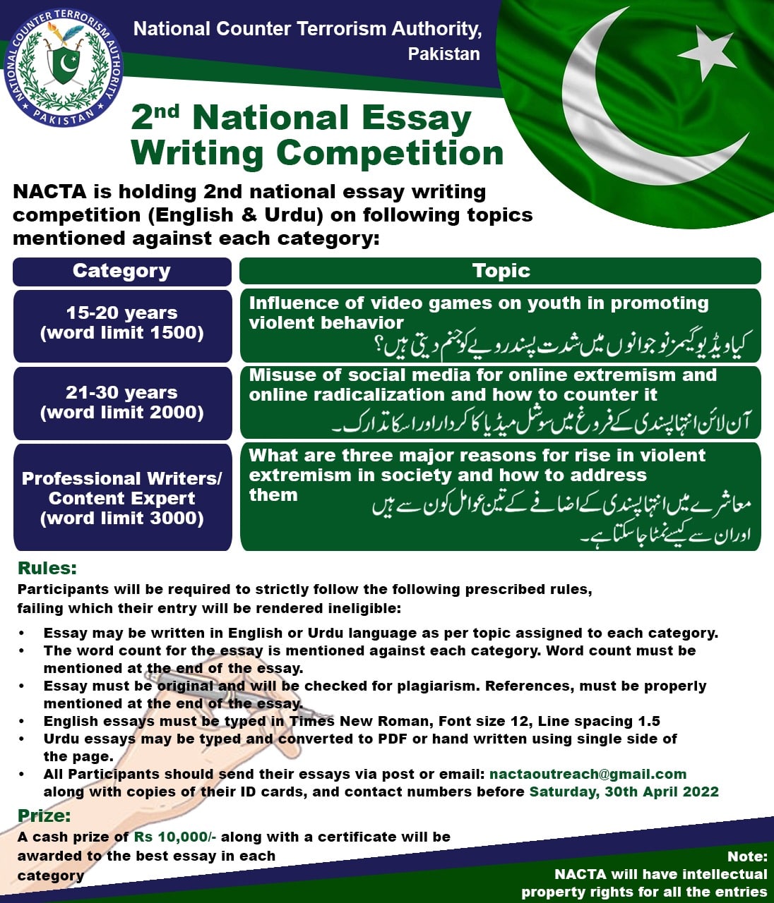 science essay writing competition 2022