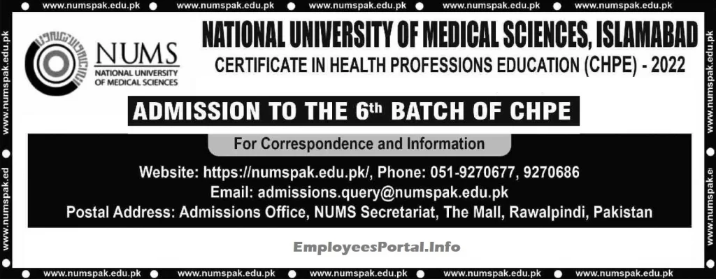 NUMS CHPE Admission