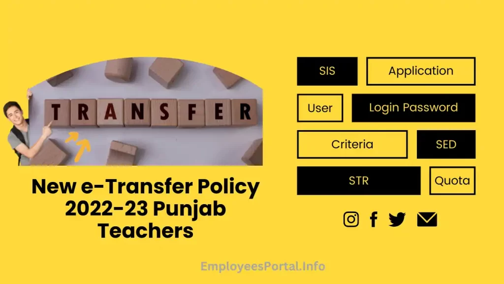 New e-Transfer Policy 2022-23 Punjab Teachers