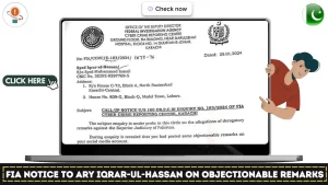 FIA Notice To ARY Iqrar-ul-Hassan on Objectionable Remarks on Social Media 2024