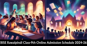 BISE Rawalpindi Class-9th Online Admission Schedule 2024-26